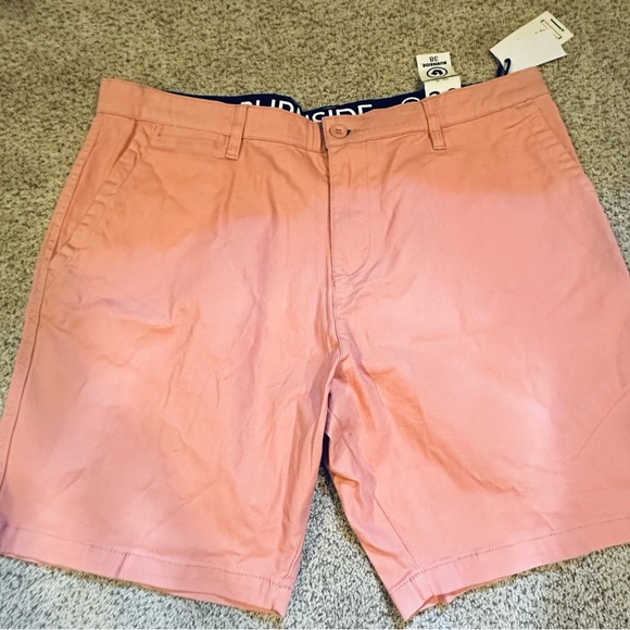 Burnside Men's Salmon Flat Front Shorts size 38 8” inseam - Picture 1 of 4